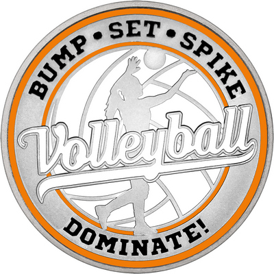 White "Volleyball" with Orange Outer Circular Borders